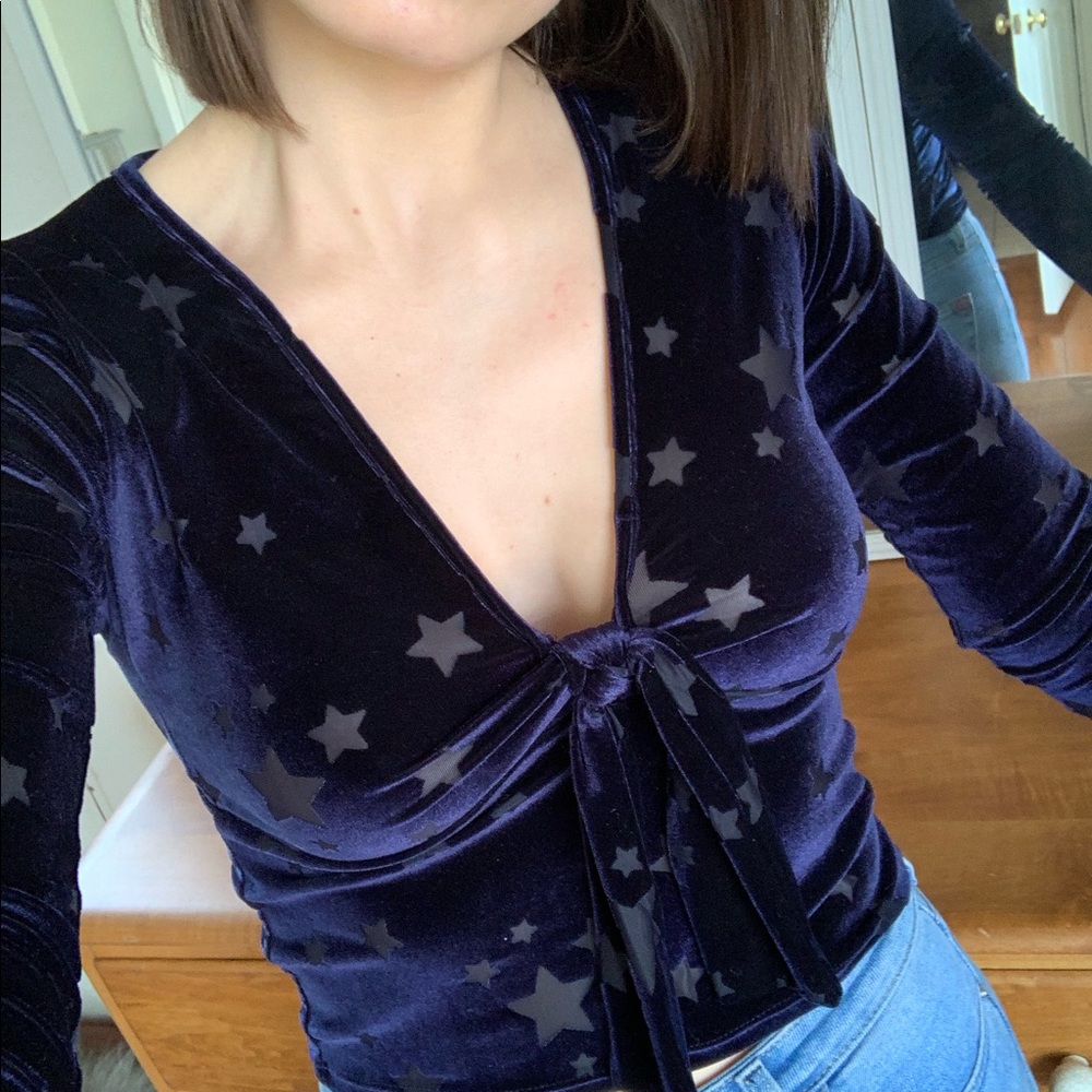 Urban Outfitters Velvet Crop Top